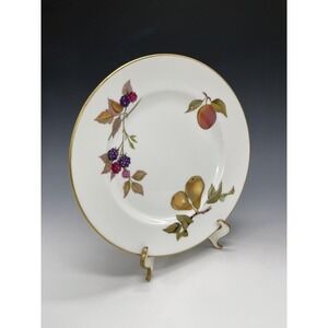 Royal Worcester Evesham Gold Rim 8" Salad Plate England Porcelain cc